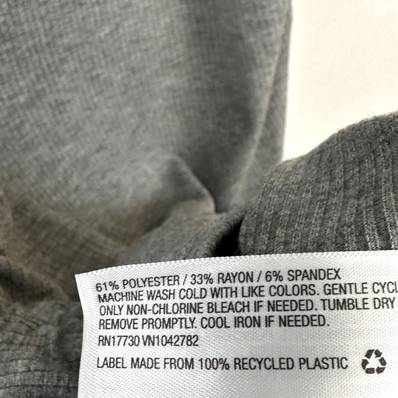 Isabel Maternity Heather Gray Ribbed Sleeveless Henley Tank Dress Side R… - Picture 6 of 8